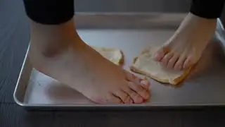 Bread Crush | Barefoot Trampling by 2 Girls