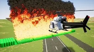 Lego Planes Fly In Giant FIREWALL! Lego Plane Crashes and Lego Airplanes Falls! (Brick Rigs) #7