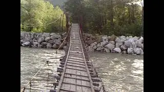 Кладка из Псемене в Курджиново через реку Большая Лаба, месяц май.