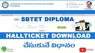 TS SBTET Diploma Hall Ticket (2021) || Download ||