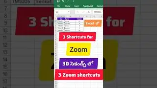 SHORTCUT KEY OF ZOOM IN EXCEL 