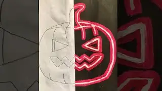 Scary Pumpkin Is Glowing💀😳 #shorts #painting #drawing #trending