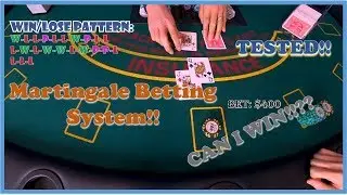 Blackjack - Martingale Betting Strategy. Is it profitable!? I won $400 in one shoe.