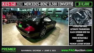2003 Mercedes Benz SL500 Convertible | www.PAGauction.com | Premier Auction Group