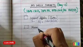 My Daily Targets for *MAINS* (Day-2)📚|Effective daily study routine for Banking aspirants|#ibpsmains