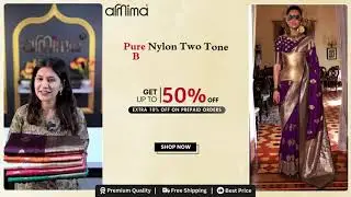 ✨ Pure Nylon Two Tone Banarasi Silk Saree | Armima ✨