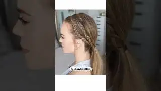 BRAIDED PIGTAILS 🩵 Would you wear this? #heatlesshairstyle #easyhairstyles #hairtutorial #hairhack