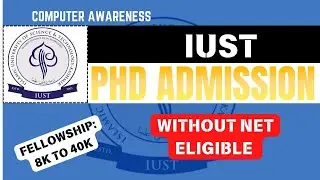 PHD ADMISSION at IUST Awantipora