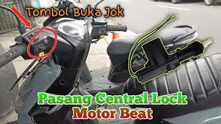 Pasang CENTRAL LOCK di motor beat || Modif kunci Jok Motor menggunakan tombol