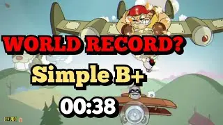 Cuphead - WORLD RECORD? - Simple B+ - Doggone Dogfight - 