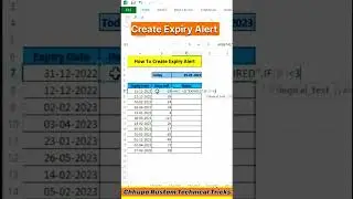 Expiry Alert Just A Second in Excel🔥🔥#shorts #viral