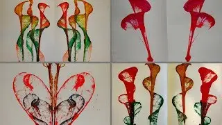 Abstract Yarn Pulling painting.String-made Abstract Painting