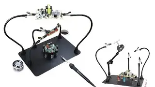 Magnetic PCB Board Fixed Clip Flexible Arm Soldering Third Hand 5X/3X Magnifier Glass