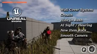 Unreal Souls Game Devlog 5 Sekiro Wall Cover / Hide in Bush / Stealth Takedown / AI Sight Hearing