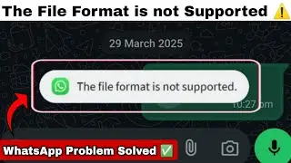 The File Format is not Supported Problem in WhatsApp | Whatsapp File Format not supported