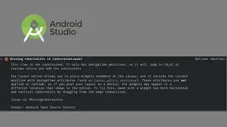 Fix android studio missing constraints in constraintlayout error