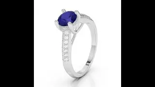 Atyaza Inc White Gold Sapphire and Diamond Engagement Ring ATZR 0279