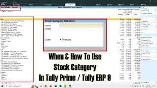 How To Manage Inventory with Tally Prime Stock Categories - Lesson 16
