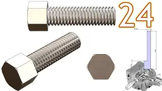 24-Project 39| Bevel Gearbox | SolidWorks Tutorial : screw for the side lock - M2