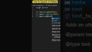 Text to speech in python under 10 line of code #pythontutorial #shorts