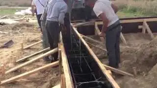 Бетонирование монолитного фундамента