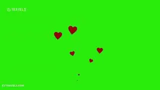 Love Template Flying Hearts Green Screen Effects 4K Chroma Key Video Editing Graphics