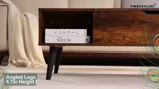Premium Modern Lift-Top Center Table with Hidden Storage & Side Shelves | Rustic Finish | WoodEnsure