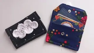 Kalan Kumaşları Değerlendir:😍Mini Kartlık ve Bozuk Para Cüzdanı Nasıl Yapılır? | Çok Kolay 5 Dakika