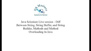 Java Selenium Automation Testing - Methods, Method Overloading and Problem solving - Session 8