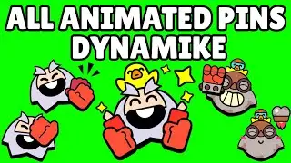 Dynamike Pins (Animated) | Brawl Stars | Green Screen
