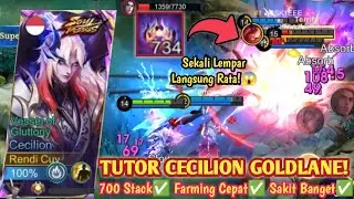 CECILION GOLD LANE 700 STACK! 20 KILL SAKIT BANGET DAMAGE NYA! BUILD CECILION TERSAKIT 2026 - MLBB