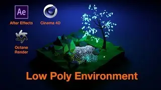 Low poly environment in Cinema 4d with Octane render