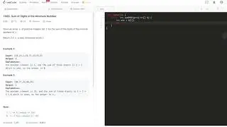 LeetCode 1085: Sum of Digits in the Minimum Number - Interview Prep Ep 8