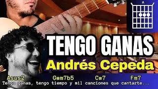 😍TENGO GANAS Tutorial Guitarra ANDRÉS CEPEDA punteo tab ritmo BOLERO