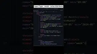 HTML Input Type: Week with Value Attribute! 