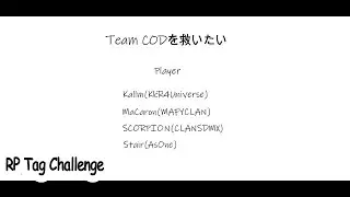 RP Tag Challenge Response (Team CODを救い隊)By MAFY MaCaron