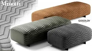 №203. Modeling Sofa " Minotti quincy " Autodesk 3ds Max & marvelous designer