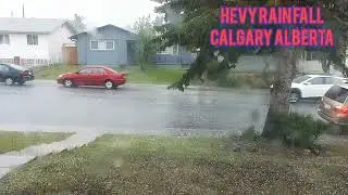 Crazy thunder Stom# heave rain fall# calgary Alberta