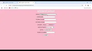 student login form with the help of html and css