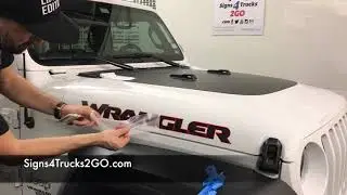 Decal Installation jeep wrangler JL JK TJ hood name vinyl Signs4trucks2go Video n21
