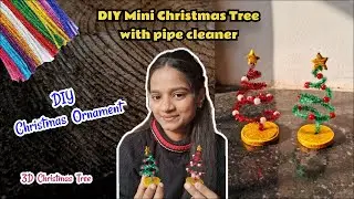 Easy Christmas Tree out of Pipe Cleaner| DIY Mini Christmas Tree with pipe cleaners| Christmas Decor