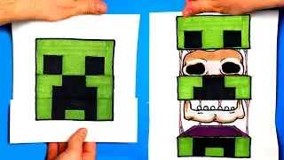 How to Draw a MINECRAFT CREEPER SURPRISE FOLD 