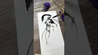 jellyfish ink painting #水彩 #watercolorpainting #水彩イラスト #art #painting #watercolourist