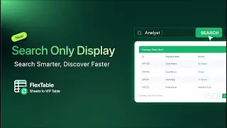How to Add Search Bar in WordPress Tables with FlexTable | Search Only Display