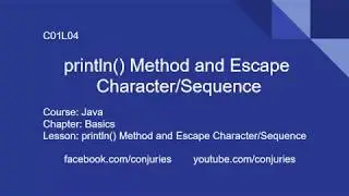Java • Basics • println() Method and Escape Character/Sequence • (Filipino) • C01L04