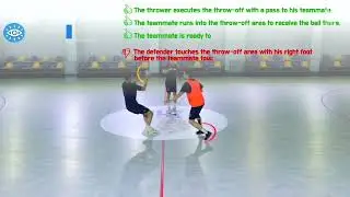 IHF Rule Interpretation | Direct Execution of the Throw-off (2-1) —Execution against active defender
