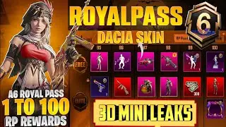 A6 Royal Pass 3D Mini Leaks | Free Dacia Skin | Collact 1860 Free UC From Event | PUBGM