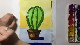 # 54. Как нарисовать кактус с детьми 6-7 лет