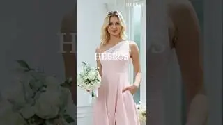 HEBEOS-A-Line/Princess Chiffon Lace One-Shoulder Sleeveless Floor-Length Bridesmaid Dresses