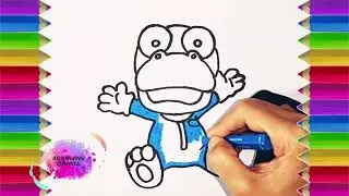 Tutorial menggambar Pororo crong // Tutorial of drawing Pororo crong #crong #pororo  #tutorial